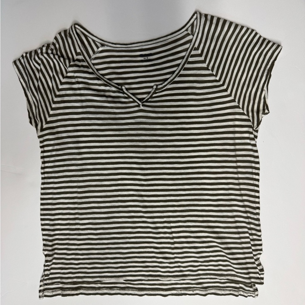 Madewell Black and White Striped Short Sleeve Tee